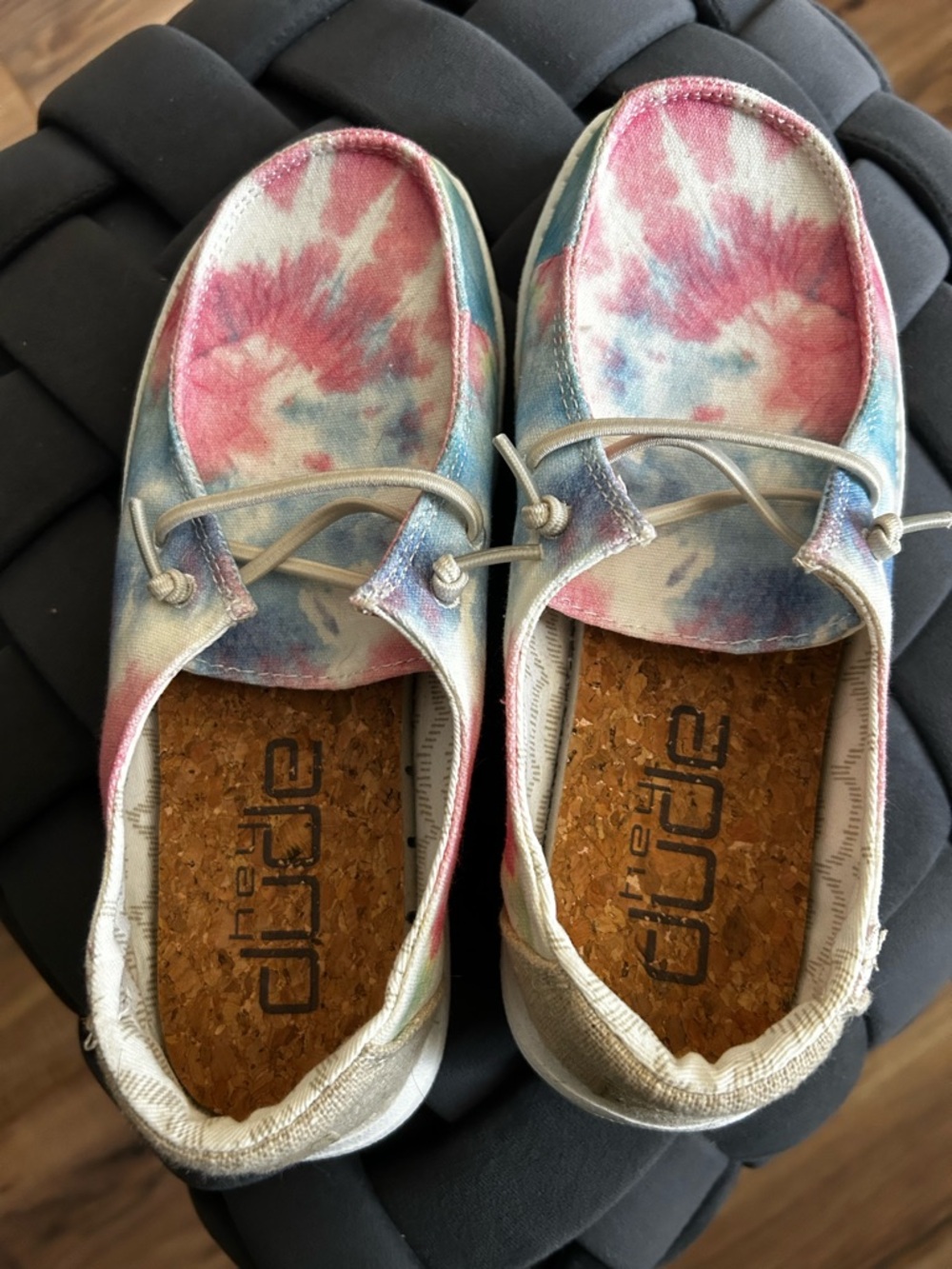 Hey Dude Kids Tie-Dye Slip-On Sneakers - Pink, Blue & White